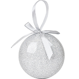 Елочное украшение ПРАЗДНИК, плоское, белый, пластик, D8 см,