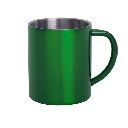Кружка YOZAX; 280 мл; зеленый, нержавеющая сталь; лазерная гравировка